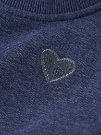 NAME IT Kjole Vima Blueprint Heart Embroidery